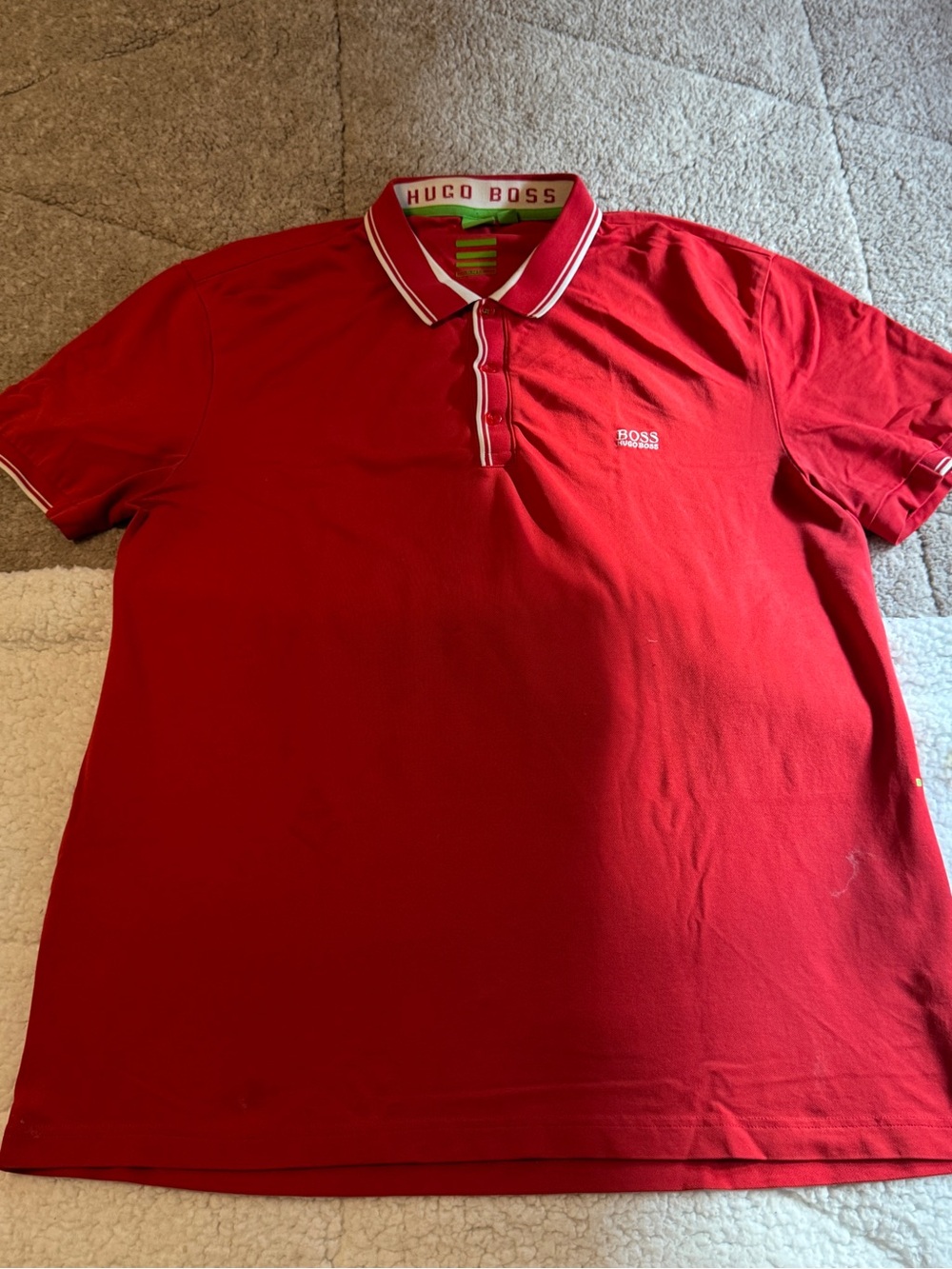Hugo Boss Men's Red Polo Shirt. Slim XXL